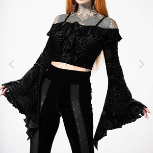 Killstar Hellmina Burnout Bardot top size XL
